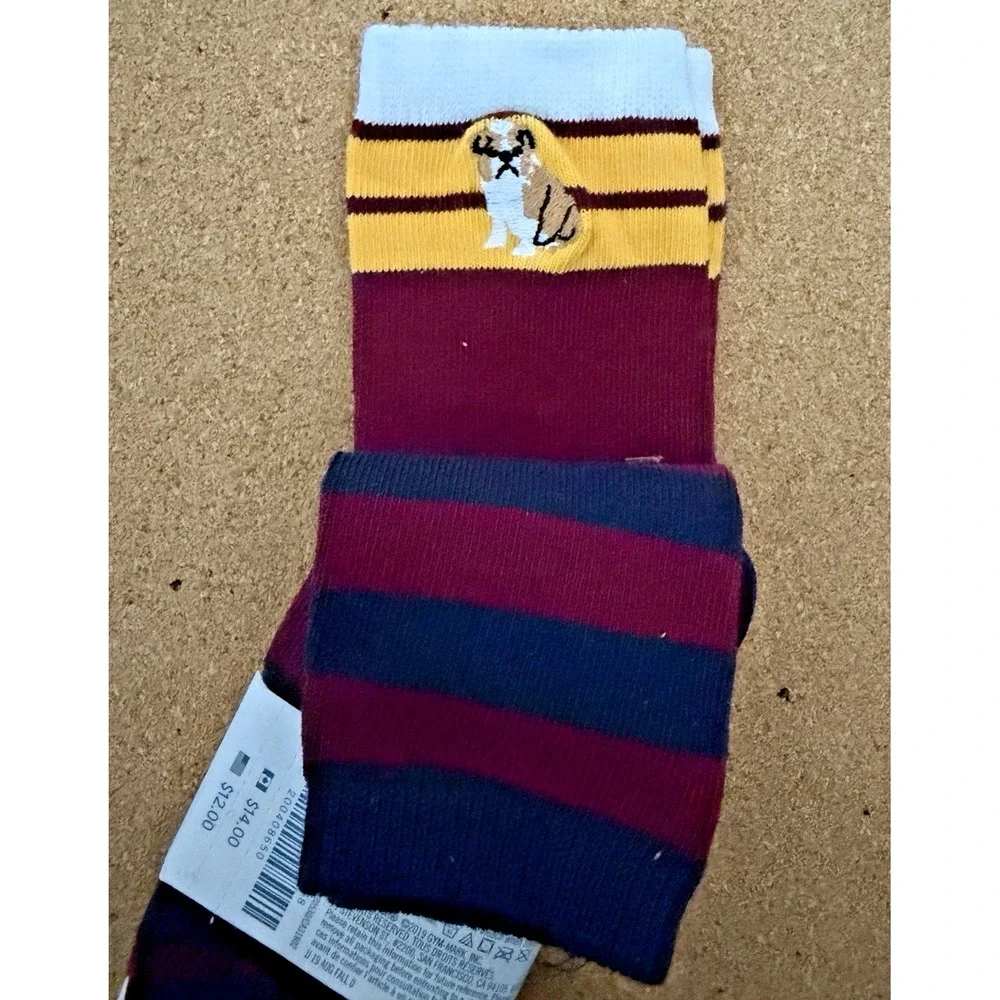 NWT Janie and Jack Sock Set 4-5Y Burgundy Striped Bulldog 2‎ Pairs